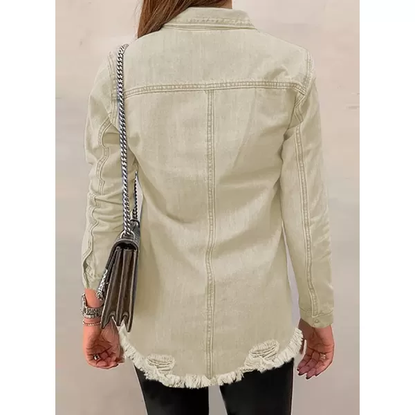 Dokotoo Women's Oversized Denim Jacket Casual Long Boyfriend Distresse Jean Jacket Autumn Spring