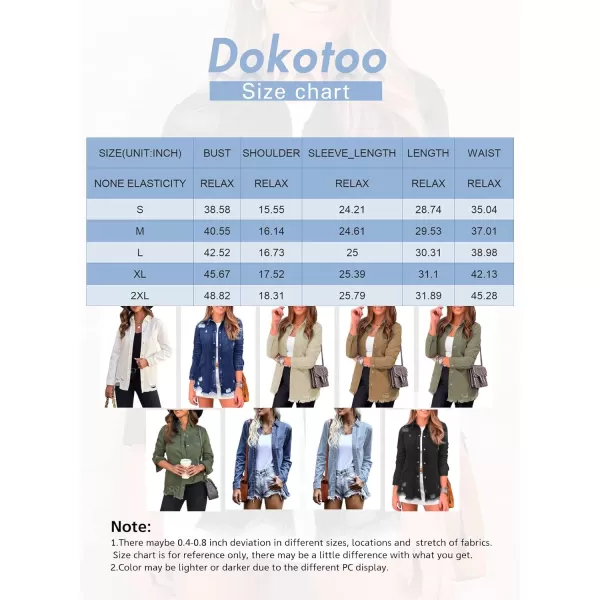 Dokotoo Women's Oversized Denim Jacket Casual Long Boyfriend Distresse Jean Jacket Autumn Spring