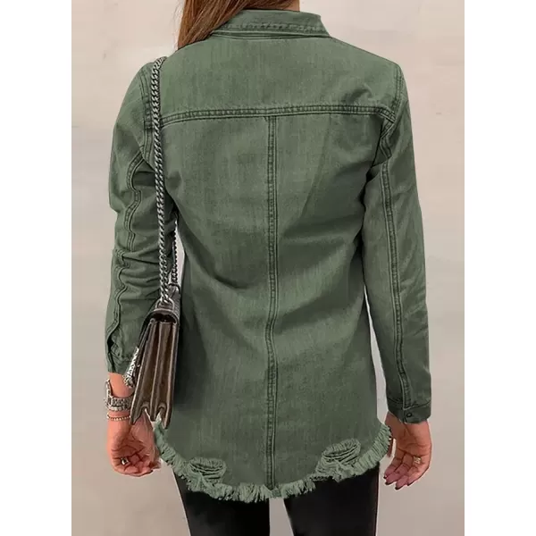 Dokotoo Women's Oversized Denim Jacket Casual Long Boyfriend Distresse Jean Jacket Autumn Spring