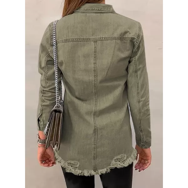Dokotoo Women's Oversized Denim Jacket Casual Long Boyfriend Distresse Jean Jacket Autumn Spring