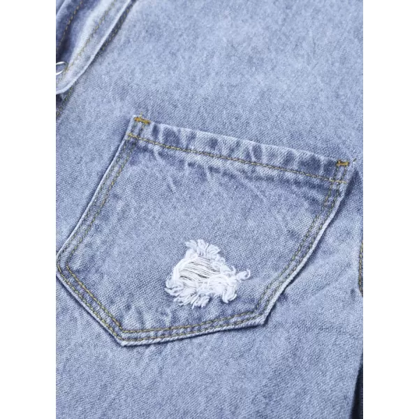 Dokotoo Women's Oversized Denim Jacket Casual Long Boyfriend Distresse Jean Jacket Autumn Spring