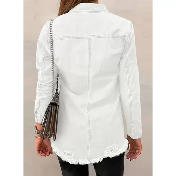 Dokotoo Women's Oversized Denim Jacket Casual Long Boyfriend Distresse Jean Jacket Autumn Spring