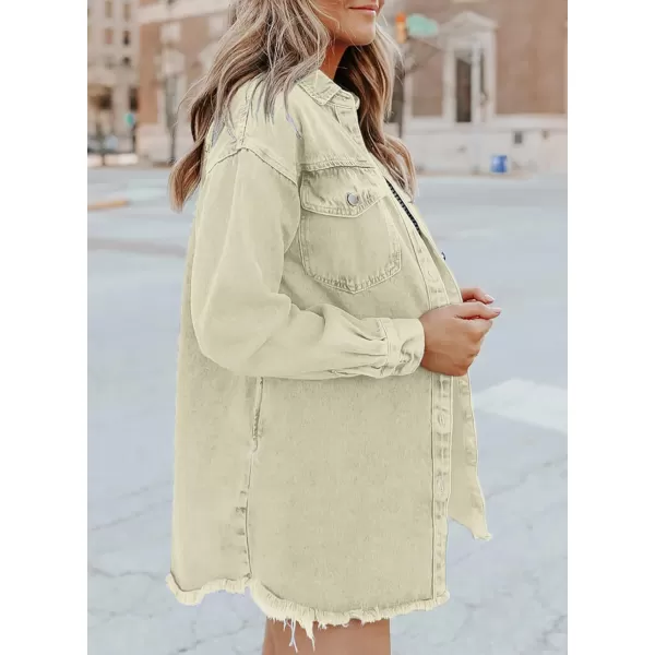 Dokotoo Women's Oversized Denim Jacket Casual Long Boyfriend Distresse Jean Jacket Autumn Spring