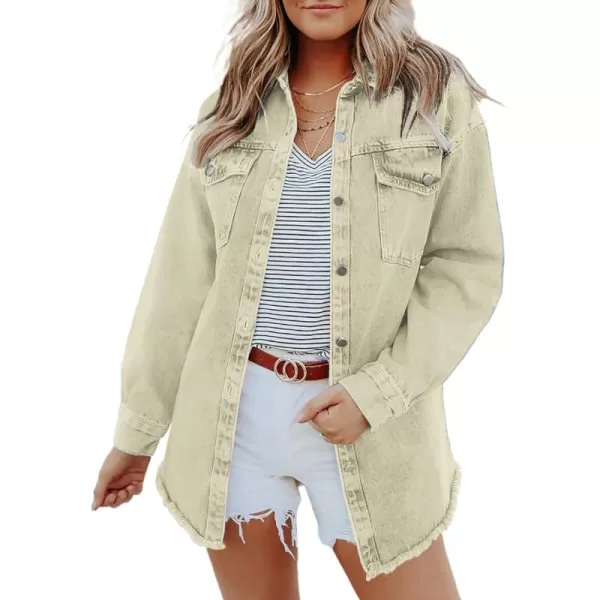 Dokotoo Women's Oversized Denim Jacket Casual Long Boyfriend Distresse Jean Jacket Autumn Spring