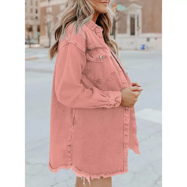 Dokotoo Women's Oversized Denim Jacket Casual Long Boyfriend Distresse Jean Jacket Autumn Spring