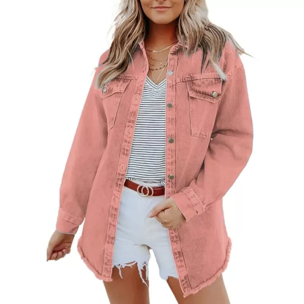 Dokotoo Women's Oversized Denim Jacket Casual Long Boyfriend Distresse Jean Jacket Autumn Spring