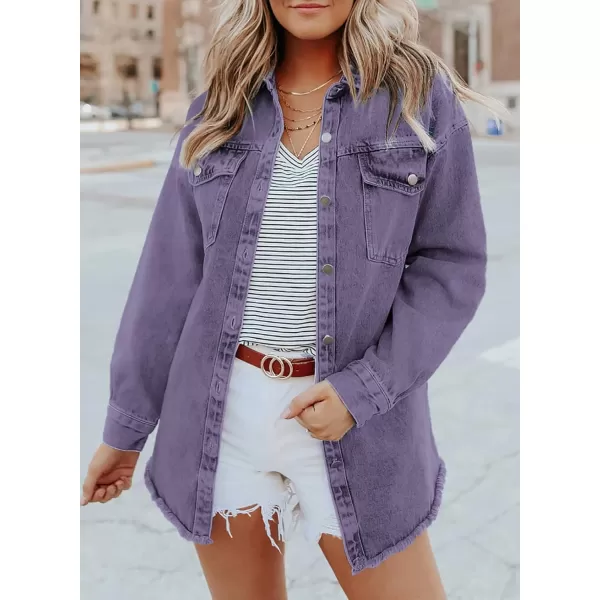 Dokotoo Women's Oversized Denim Jacket Casual Long Boyfriend Distresse Jean Jacket Autumn Spring
