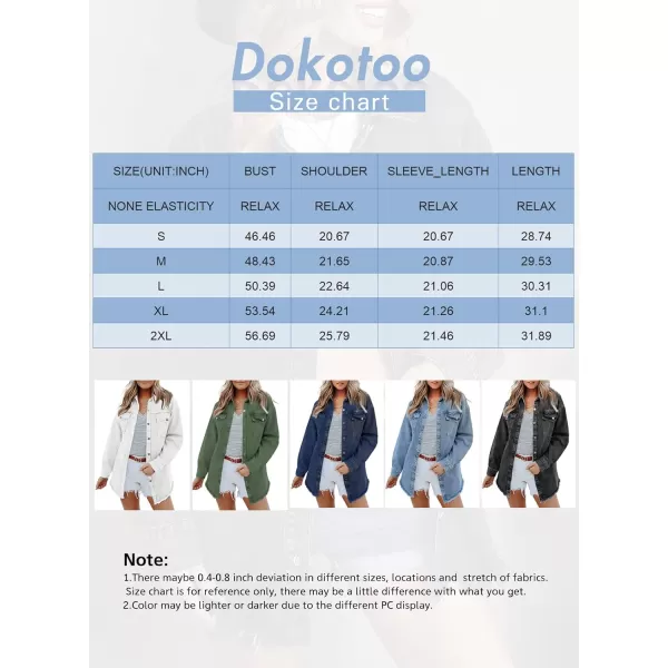 Dokotoo Women's Oversized Denim Jacket Casual Long Boyfriend Distresse Jean Jacket Autumn Spring