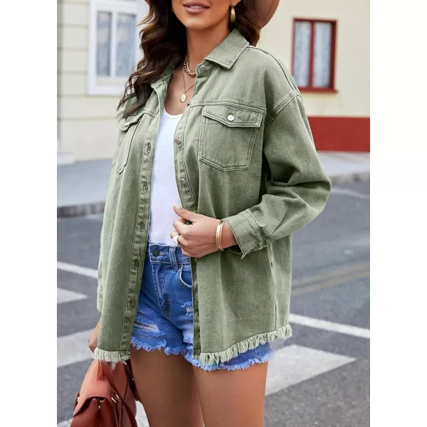 Dokotoo Women's Oversized Denim Jacket Casual Long Boyfriend Distresse Jean Jacket Autumn Spring