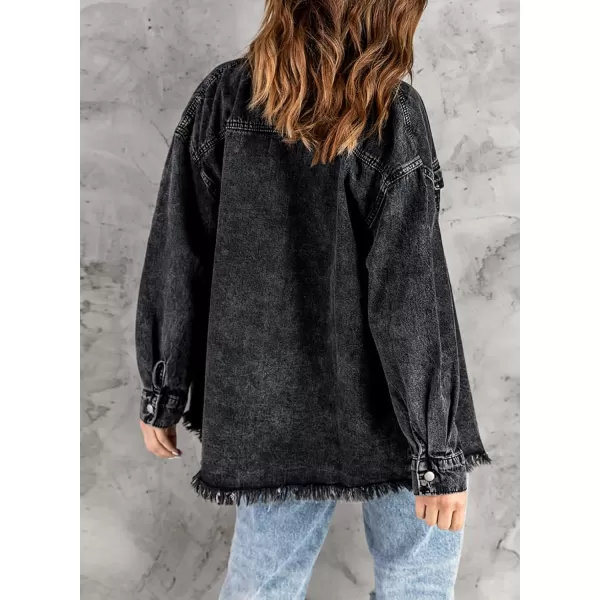 Dokotoo Women's Oversized Denim Jacket Casual Long Boyfriend Distresse Jean Jacket Autumn Spring