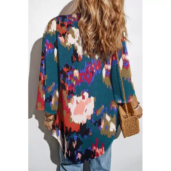 Dokotoo Womens Printed Beach Cover Up Short Sleeve Open Front Lightweight Cropped Swiss Dot Summer Cardigan