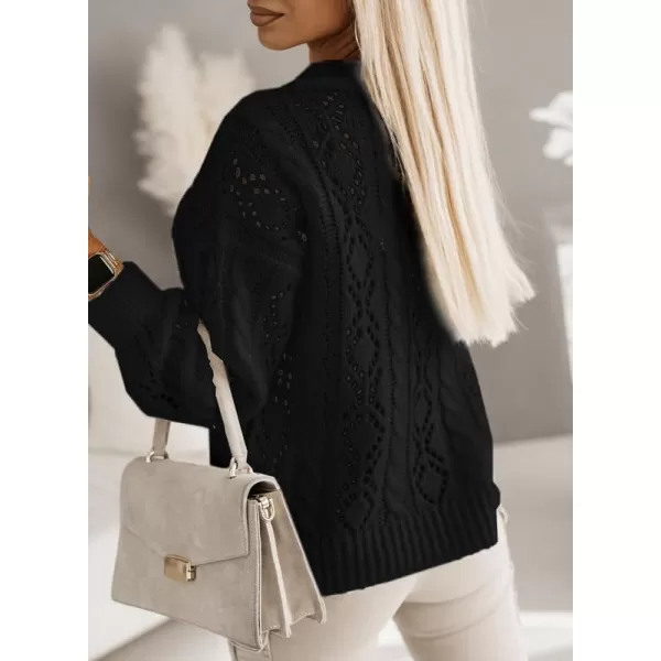 Dokotoo Womens Ribbed Knit Textured Drop Shoulder Long Sleeve Crew Neck Pullover Sweaters