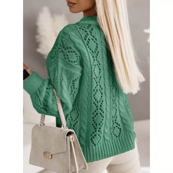 Dokotoo Womens Ribbed Knit Textured Drop Shoulder Long Sleeve Crew Neck Pullover Sweaters