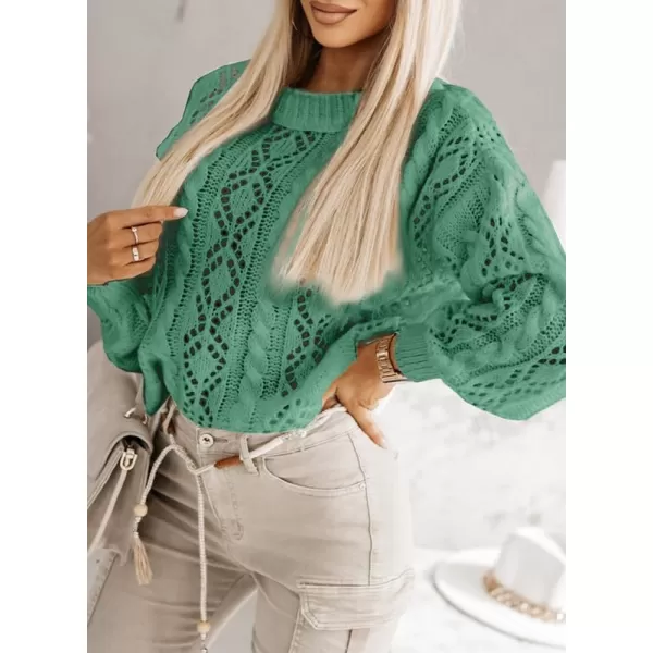 Dokotoo Womens Ribbed Knit Textured Drop Shoulder Long Sleeve Crew Neck Pullover Sweaters