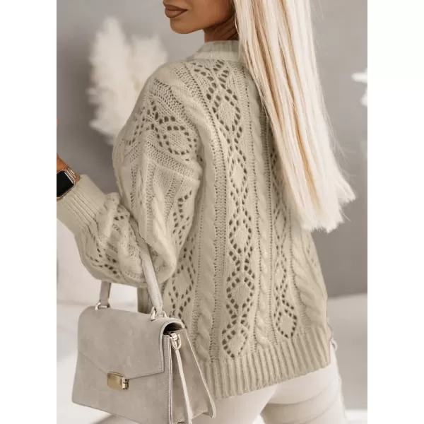 Dokotoo Womens Ribbed Knit Textured Drop Shoulder Long Sleeve Crew Neck Pullover Sweaters