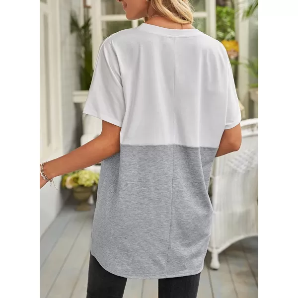 Dokotoo Womens Summer Casual Shirts Short Sleeve Tunic Tops with Pockets
