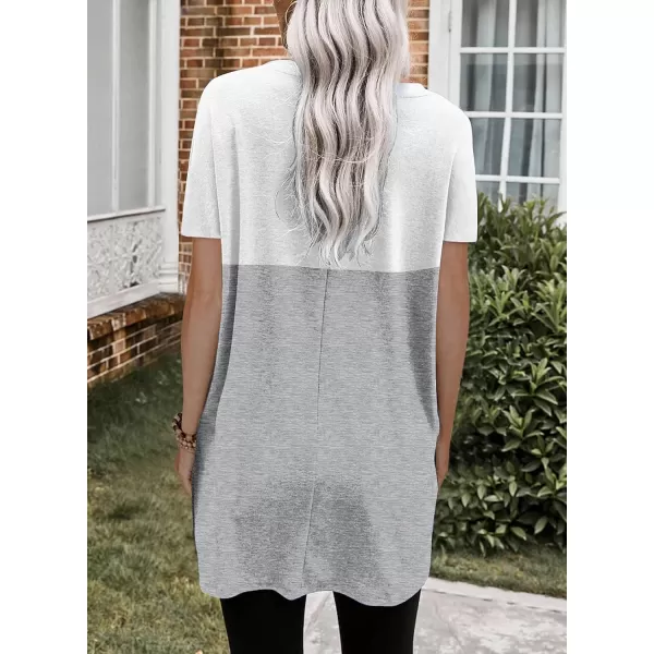 Dokotoo Womens Summer Casual Shirts Short Sleeve Tunic Tops with Pockets