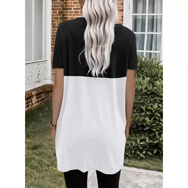 Dokotoo Womens Summer Casual Shirts Short Sleeve Tunic Tops with Pockets