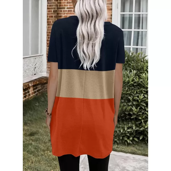 Dokotoo Womens Summer Casual Shirts Short Sleeve Tunic Tops with Pockets