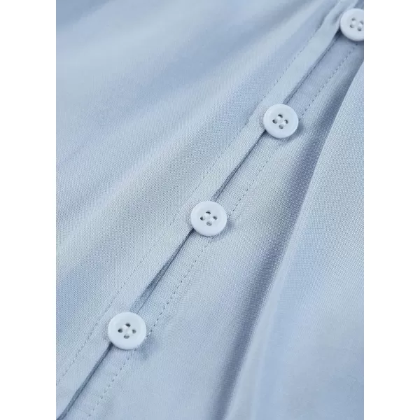 Dokotoo Womens V Neck Balloon Long Sleeve Shirts Button Down Shirt Blouses Tops
