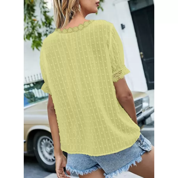 Dokotoo Women's V Neck Lace Crochet Tunic Tops Flowy Casual Blouses Shirts
