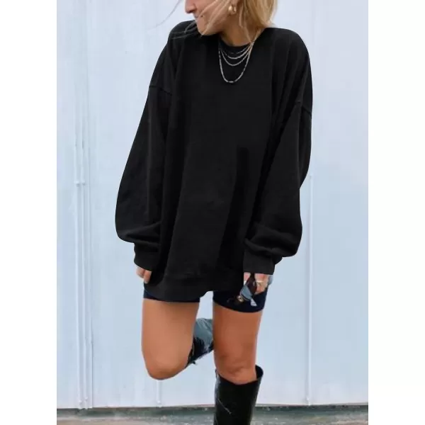 Dokotoo Womens Vintage Basic Oversized Crewneck Long Tunic Sweatshirts Pullover Tops