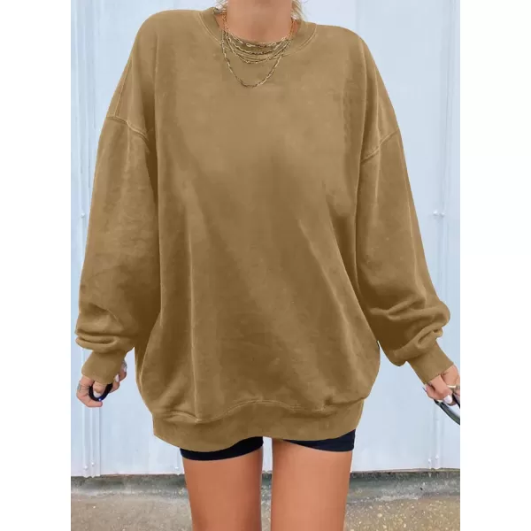 Dokotoo Womens Vintage Basic Oversized Crewneck Long Tunic Sweatshirts Pullover Tops