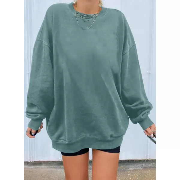 Dokotoo Womens Vintage Basic Oversized Crewneck Long Tunic Sweatshirts Pullover Tops