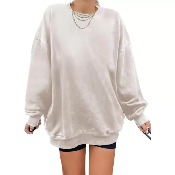 Dokotoo Womens Vintage Basic Oversized Crewneck Long Tunic Sweatshirts Pullover Tops