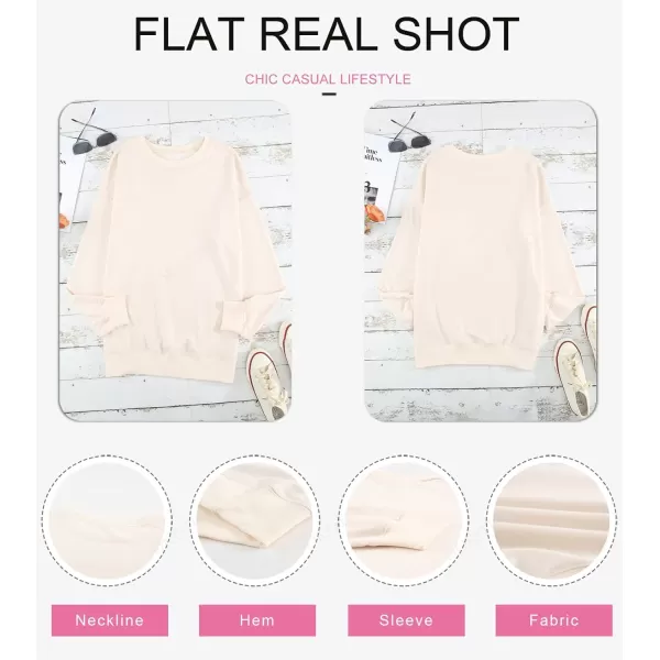 Dokotoo Womens Vintage Basic Oversized Crewneck Long Tunic Sweatshirts Pullover Tops