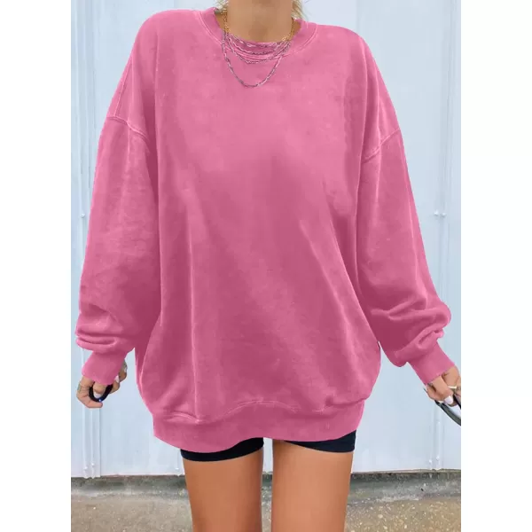 Dokotoo Womens Vintage Basic Oversized Crewneck Long Tunic Sweatshirts Pullover Tops