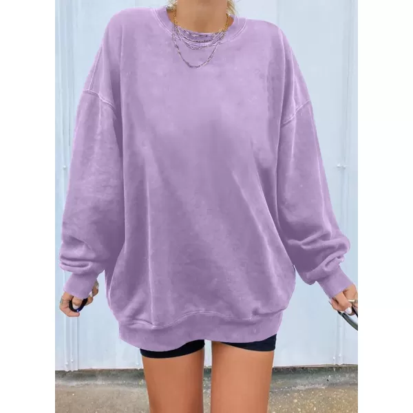 Dokotoo Womens Vintage Basic Oversized Crewneck Long Tunic Sweatshirts Pullover Tops