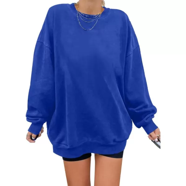 Dokotoo Womens Vintage Basic Oversized Crewneck Long Tunic Sweatshirts Pullover Tops