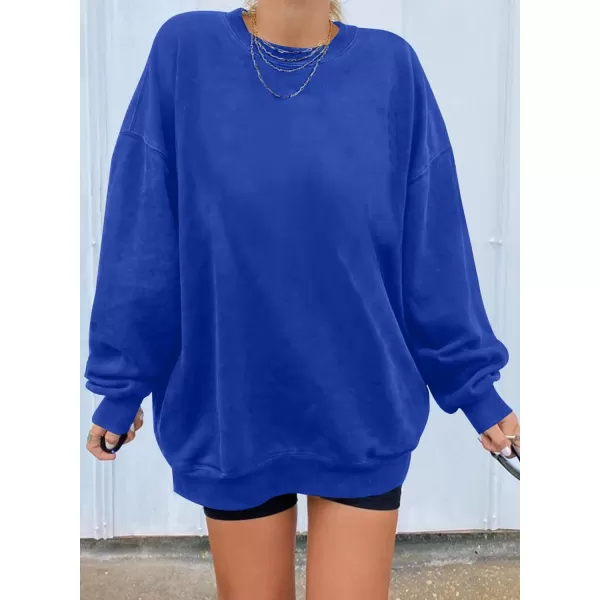 Dokotoo Womens Vintage Basic Oversized Crewneck Long Tunic Sweatshirts Pullover Tops