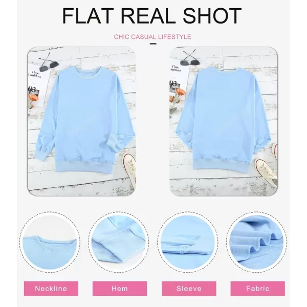 Dokotoo Womens Vintage Basic Oversized Crewneck Long Tunic Sweatshirts Pullover Tops