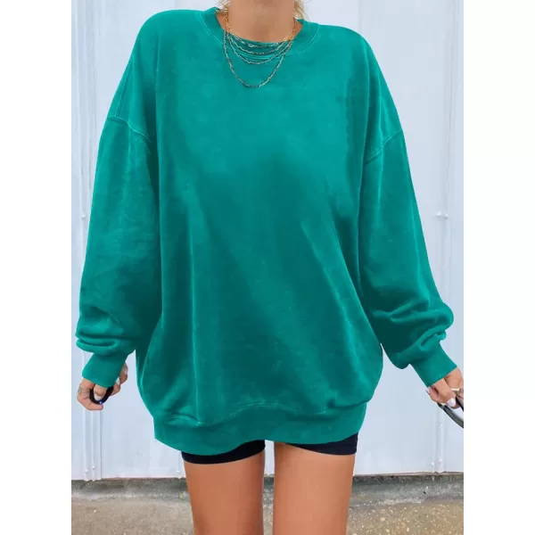 Dokotoo Womens Vintage Basic Oversized Crewneck Long Tunic Sweatshirts Pullover Tops