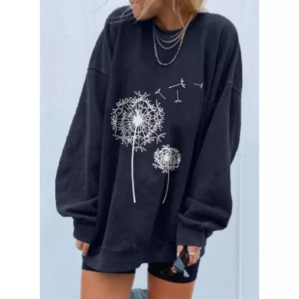 Dokotoo Womens Vintage Basic Oversized Crewneck Long Tunic Sweatshirts Pullover Tops