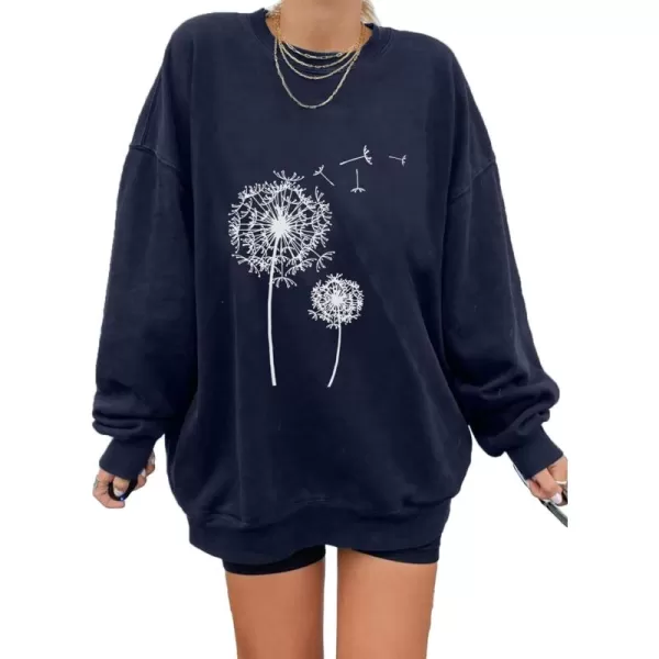 Dokotoo Womens Vintage Basic Oversized Crewneck Long Tunic Sweatshirts Pullover Tops
