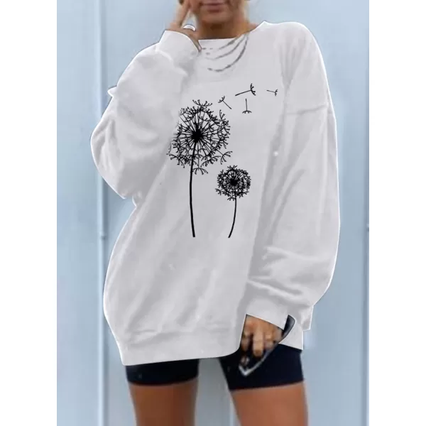 Dokotoo Womens Vintage Basic Oversized Crewneck Long Tunic Sweatshirts Pullover Tops