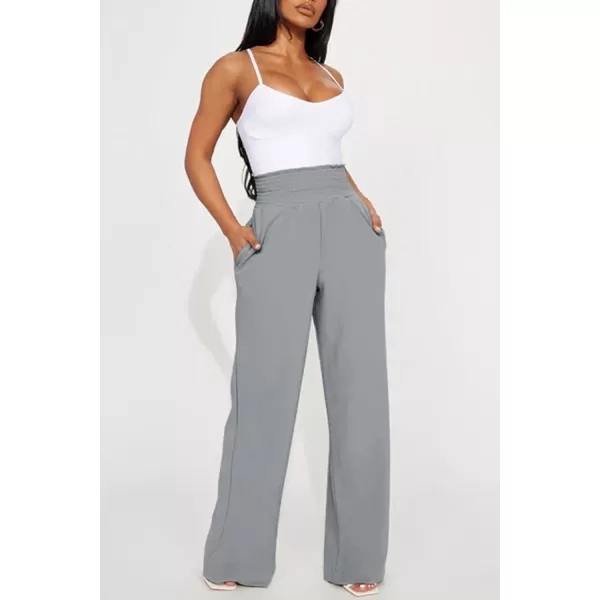 Dokotoo Women's Wide Leg Lounge Pants 2023 Flowy Pajama Pants Straight Leg High Waist Stretch Palazzo Pants