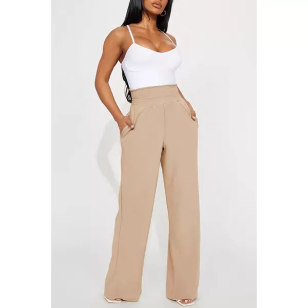 Dokotoo Women's Wide Leg Lounge Pants 2023 Flowy Pajama Pants Straight Leg High Waist Stretch Palazzo Pants
