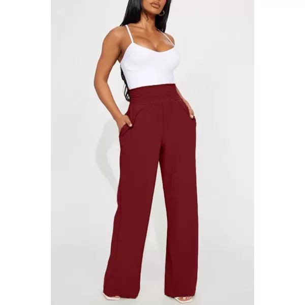 Dokotoo Women's Wide Leg Lounge Pants 2023 Flowy Pajama Pants Straight Leg High Waist Stretch Palazzo Pants