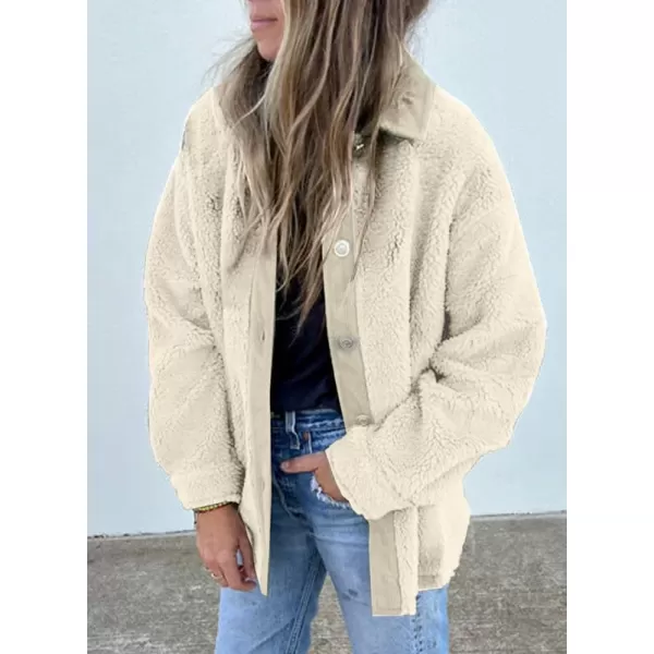 Dokotoo Womens Winter Coats Fleece Turn-down Collar Button Down Long Sleeve Sherpa Jackets with Pockets