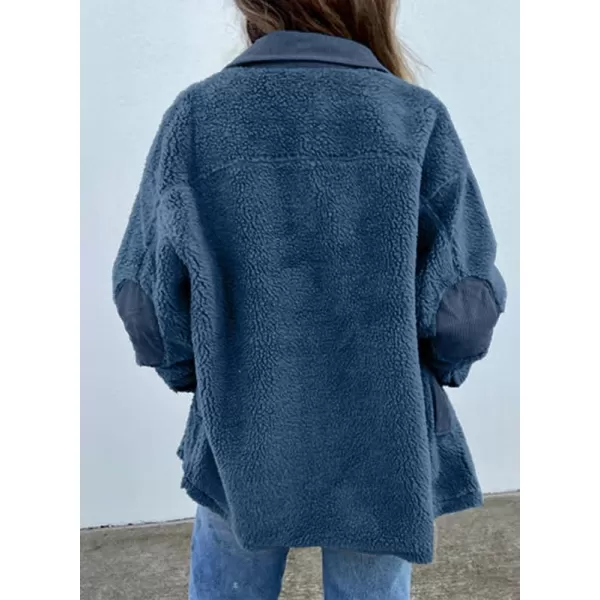 Dokotoo Womens Winter Coats Fleece Turn-down Collar Button Down Long Sleeve Sherpa Jackets with Pockets