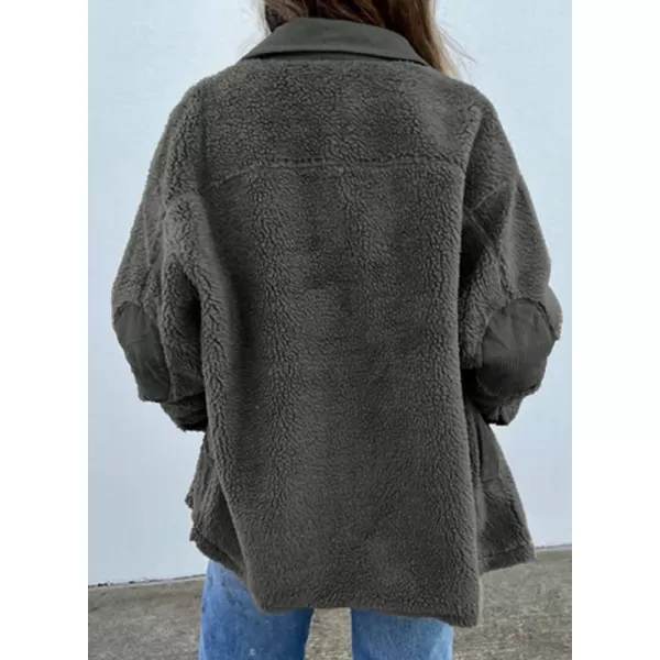 Dokotoo Womens Winter Coats Fleece Turn-down Collar Button Down Long Sleeve Sherpa Jackets with Pockets