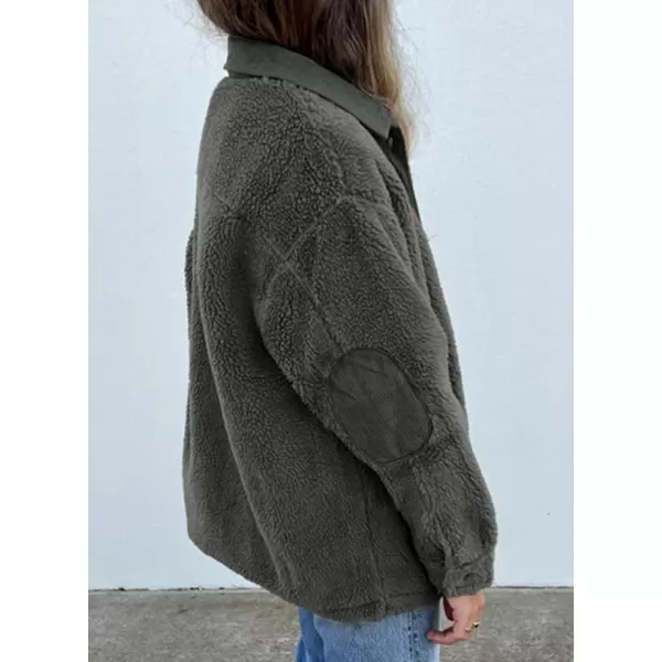 Dokotoo Womens Winter Coats Fleece Turn-down Collar Button Down Long Sleeve Sherpa Jackets with Pockets