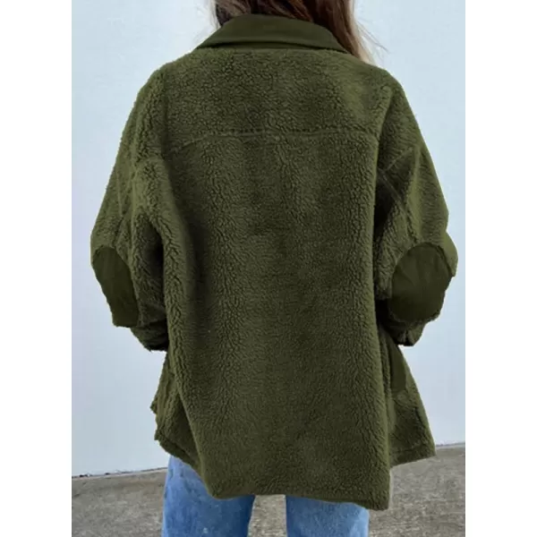 Dokotoo Womens Winter Coats Fleece Turn-down Collar Button Down Long Sleeve Sherpa Jackets with Pockets