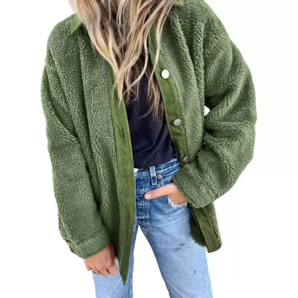 Dokotoo Womens Winter Coats Fleece Turn-down Collar Button Down Long Sleeve Sherpa Jackets with Pockets