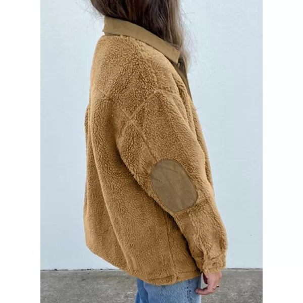 Dokotoo Womens Winter Coats Fleece Turn-down Collar Button Down Long Sleeve Sherpa Jackets with Pockets
