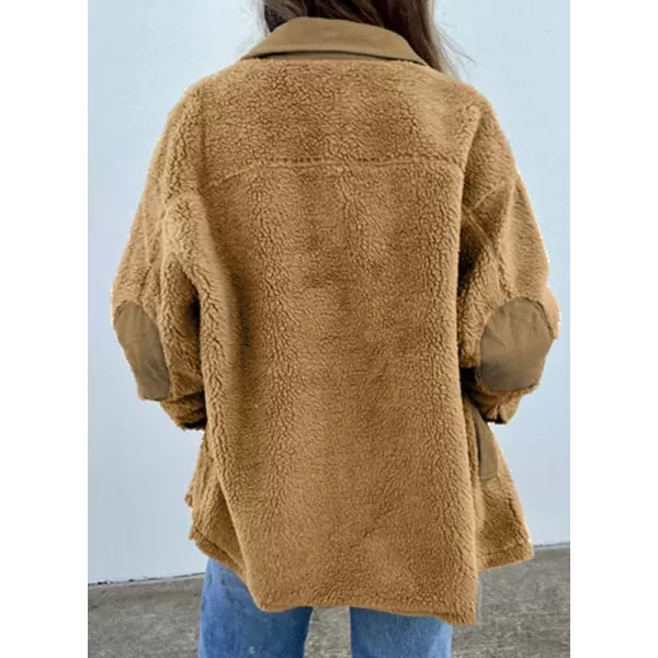 Dokotoo Womens Winter Coats Fleece Turn-down Collar Button Down Long Sleeve Sherpa Jackets with Pockets